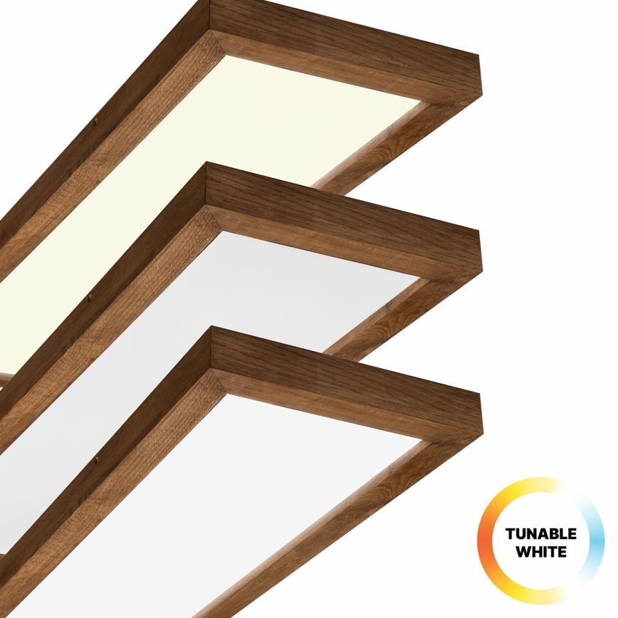 Brilagi - LED Prigušiva plafonjera za kupatilo WOODY FRAME LED/50W/230V hrast 120x30 cm 3000-6000K IP44 + Daljinski upravljač