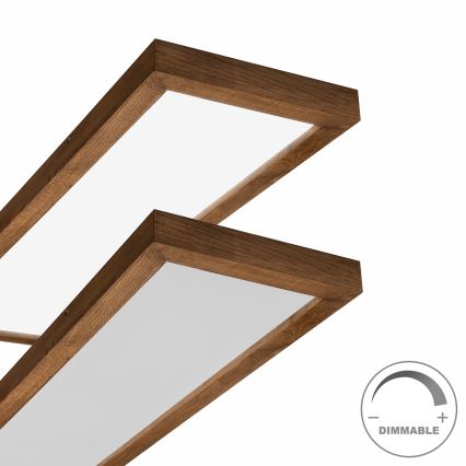 Brilagi - LED Prigušiva plafonjera za kupatilo WOODY FRAME LED/50W/230V hrast 120x30 cm 3000-6000K IP44 + Daljinski upravljač