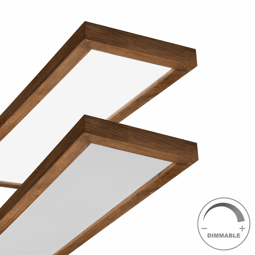 Brilagi - LED Prigušiva plafonjera za kupatilo WOODY FRAME LED/50W/230V hrast 120x30 cm 3000-6000K IP44 + Daljinski upravljač