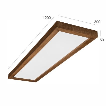 Brilagi - LED Prigušiva plafonjera za kupatilo WOODY FRAME LED/50W/230V hrast 120x30 cm 3000-6000K IP44 + Daljinski upravljač