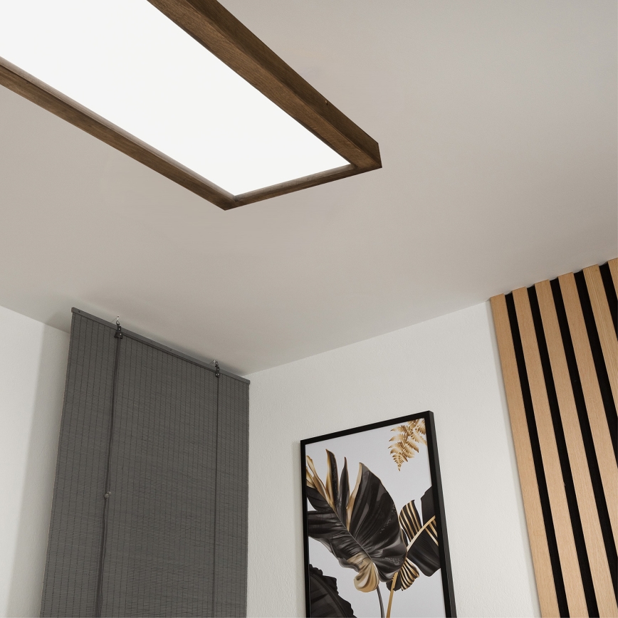 Brilagi - LED Prigušiva plafonjera za kupatilo WOODY FRAME LED/50W/230V hrast 120x30 cm 3000-6000K IP44 + Daljinski upravljač