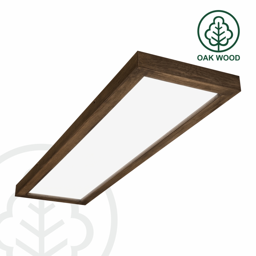 Brilagi - LED Prigušiva plafonjera za kupatilo WOODY FRAME LED/50W/230V hrast 120x30 cm 3000-6000K IP44 + Daljinski upravljač
