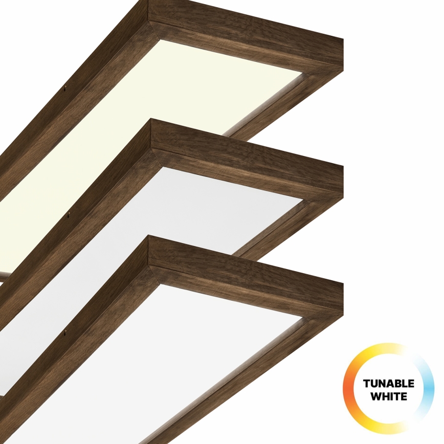 Brilagi - LED Prigušiva plafonjera za kupatilo WOODY FRAME LED/50W/230V hrast 120x30 cm 3000-6000K IP44 + Daljinski upravljač