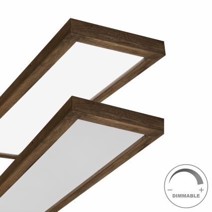 Brilagi - LED Prigušiva plafonjera za kupatilo WOODY FRAME LED/50W/230V hrast 120x30 cm 3000-6000K IP44 + Daljinski upravljač