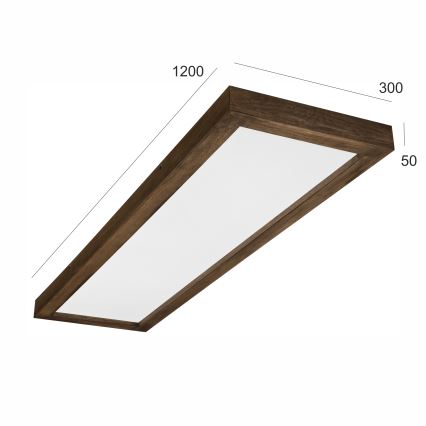 Brilagi - LED Prigušiva plafonjera za kupatilo WOODY FRAME LED/50W/230V hrast 120x30 cm 3000-6000K IP44 + Daljinski upravljač