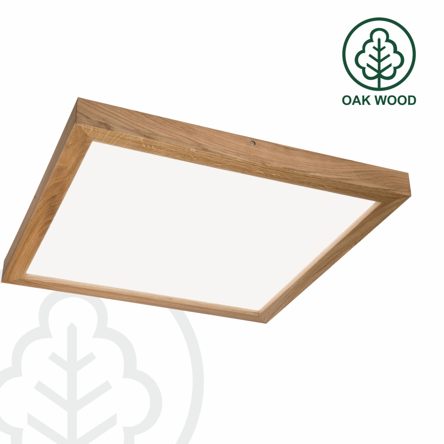 Brilagi - LED Prigušiva plafonjera za kupatilo WOODY FRAME LED/50W/230V hrast 60x60 cm 3000-6000K IP44 + Daljinski upravljač