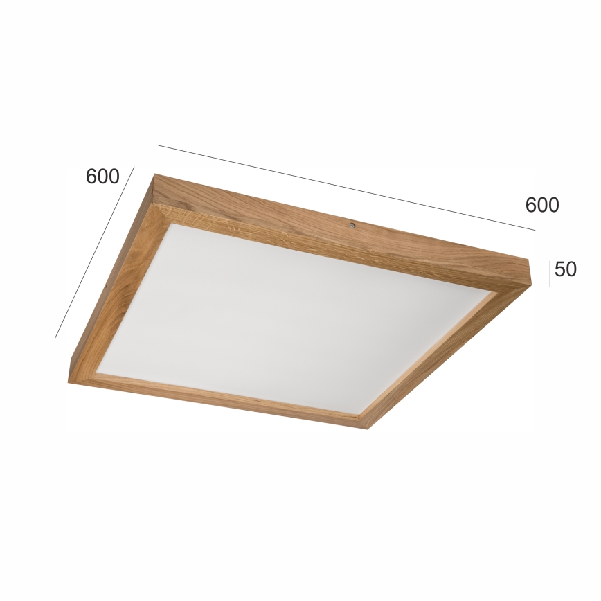 Brilagi - LED Prigušiva plafonjera za kupatilo WOODY FRAME LED/50W/230V hrast 60x60 cm 3000-6000K IP44 + Daljinski upravljač