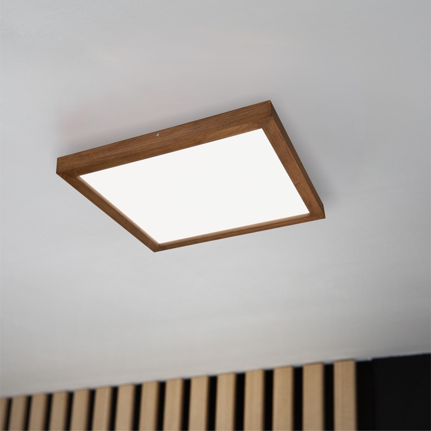 Brilagi - LED Prigušiva plafonjera za kupatilo WOODY FRAME LED/50W/230V hrast 60x60 cm 3000-6000K IP44 + Daljinski upravljač