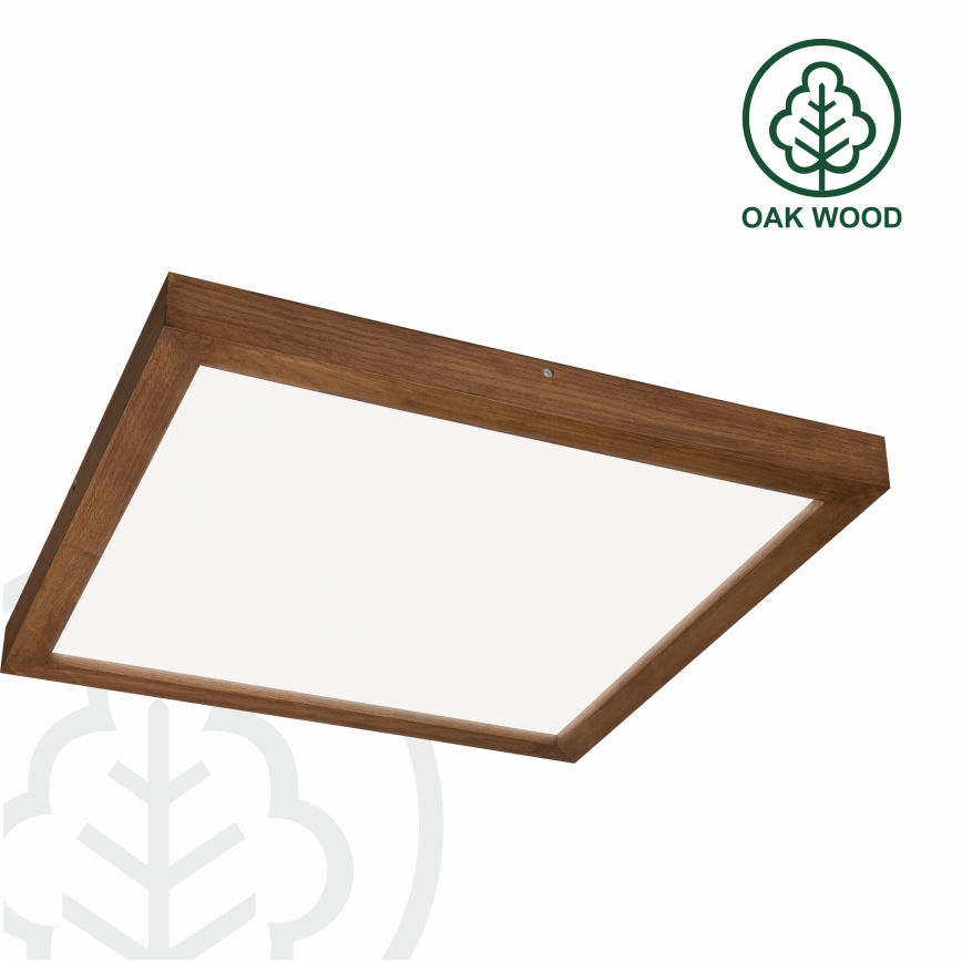 Brilagi - LED Prigušiva plafonjera za kupatilo WOODY FRAME LED/50W/230V hrast 60x60 cm 3000-6000K IP44 + Daljinski upravljač
