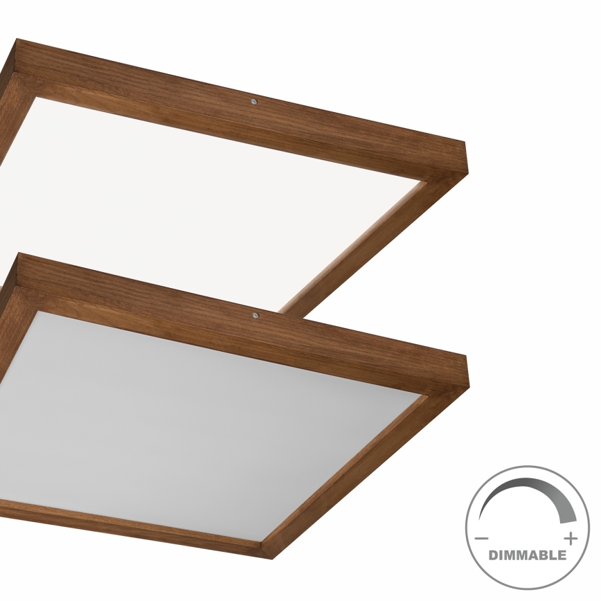 Brilagi - LED Prigušiva plafonjera za kupatilo WOODY FRAME LED/50W/230V hrast 60x60 cm 3000-6000K IP44 + Daljinski upravljač