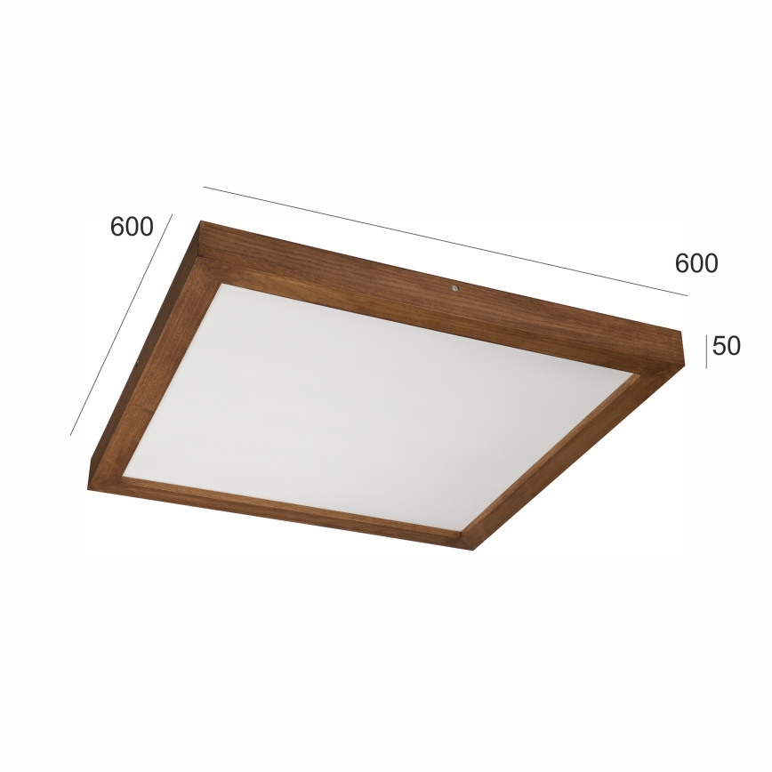Brilagi - LED Prigušiva plafonjera za kupatilo WOODY FRAME LED/50W/230V hrast 60x60 cm 3000-6000K IP44 + Daljinski upravljač
