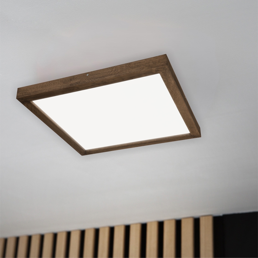 Brilagi - LED Prigušiva plafonjera za kupatilo WOODY FRAME LED/50W/230V hrast 60x60 cm 3000-6000K IP44 + Daljinski upravljač