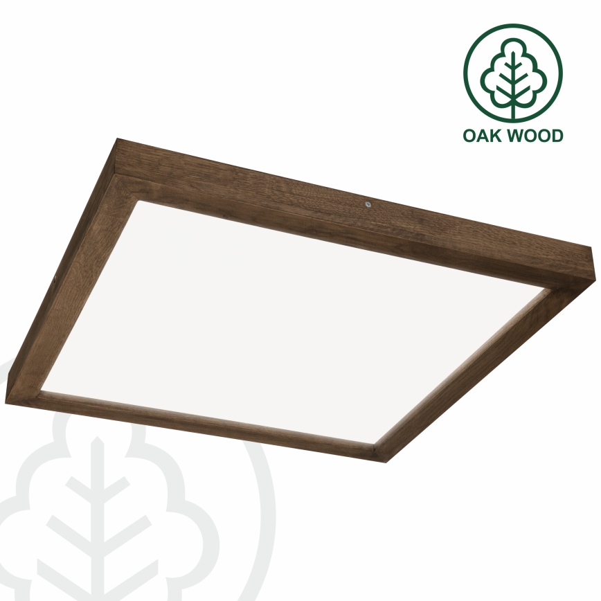 Brilagi - LED Prigušiva plafonjera za kupatilo WOODY FRAME LED/50W/230V hrast 60x60 cm 3000-6000K IP44 + Daljinski upravljač