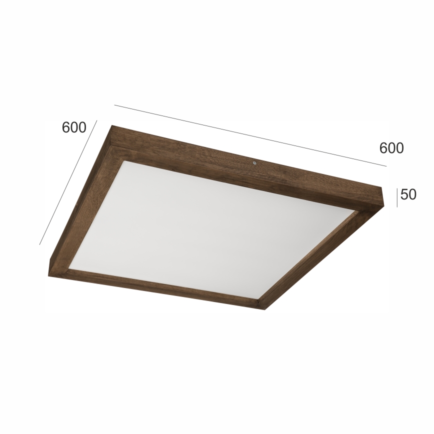 Brilagi - LED Prigušiva plafonjera za kupatilo WOODY FRAME LED/50W/230V hrast 60x60 cm 3000-6000K IP44 + Daljinski upravljač