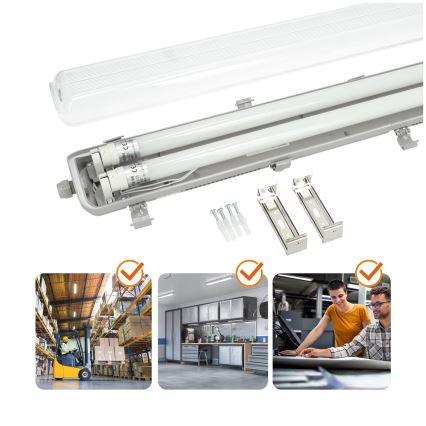 Brilagi - LED Radna fluorescentna cev OPTIMA T8 2xG13/18W/230V 6500K IP65 128 cm
