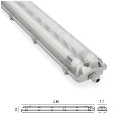 Brilagi - LED Radna fluorescentna cev OPTIMA T8 2xG13/18W/230V 6500K IP65 128 cm