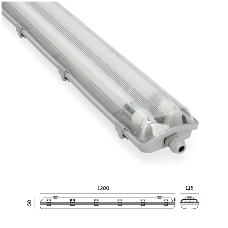 Brilagi - LED Radna fluorescentna cev OPTIMA T8 2xG13/18W/230V 6500K IP65 128 cm