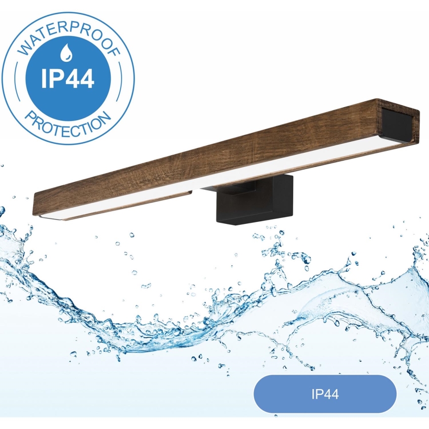 Brilagi - LED Rasveta za ogledalo u kupatilu WOODY MIRROR LED/12W/230V 60 cm IP44 hrast/crno