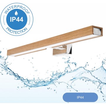 Brilagi - LED Rasveta za ogledalo u kupatilu WOODY MIRROR LED/12W/230V 60 cm IP44 hrast/sjajni krom
