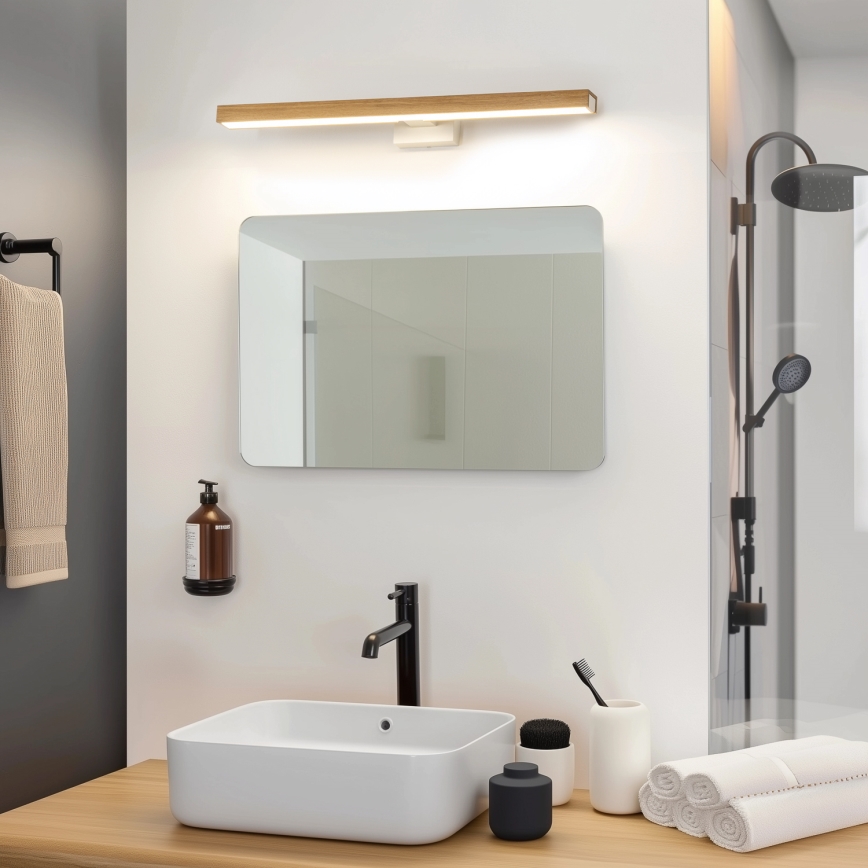 Brilagi - LED Rasveta za ogledalo u kupatilu WOODY MIRROR LED/12W/230V 60 cm IP44 hrast/bela