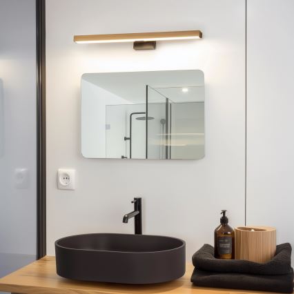 Brilagi - LED Rasveta za ogledalo u kupatilu WOODY MIRROR LED/12W/230V 60 cm IP44 hrast/crno