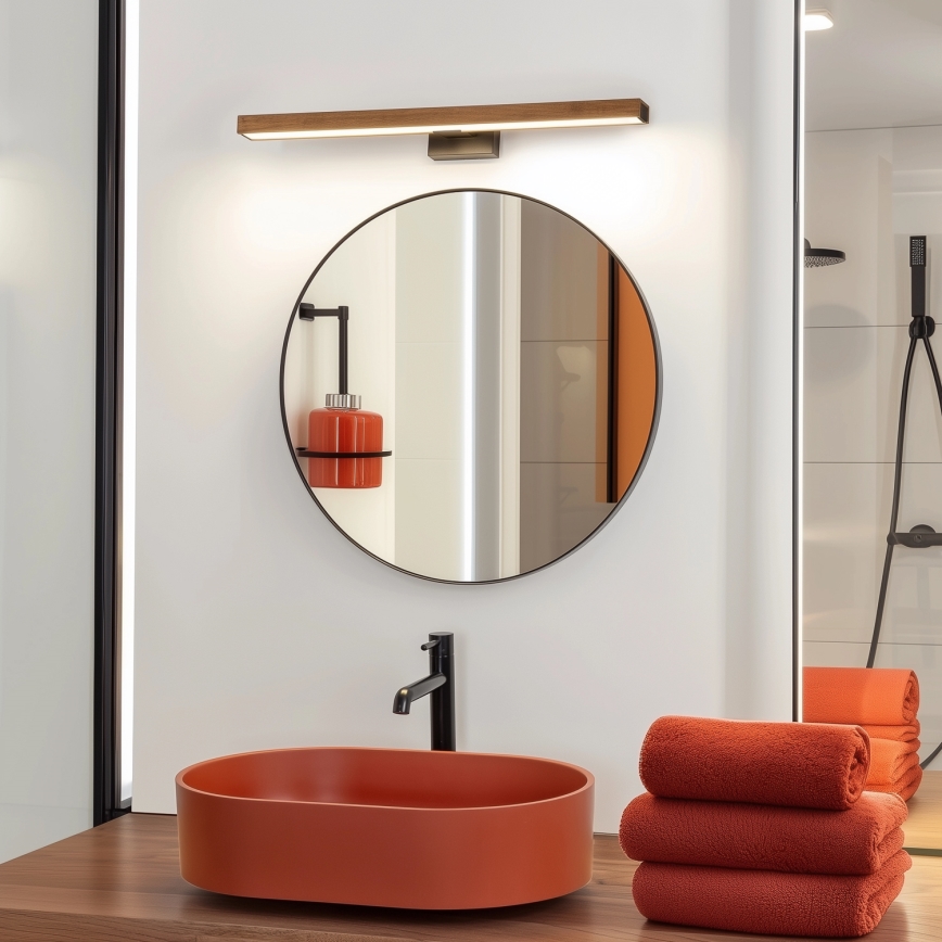 Brilagi - LED Rasveta za ogledalo u kupatilu WOODY MIRROR LED/12W/230V 60 cm IP44 hrast/crno