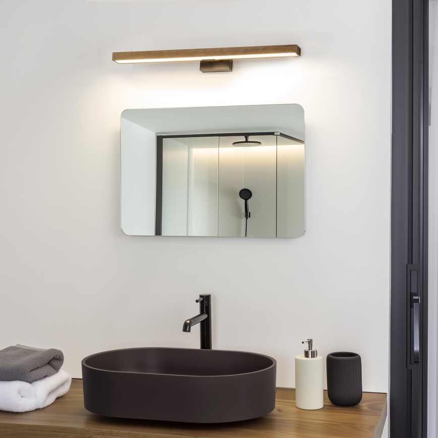 Brilagi - LED Rasveta za ogledalo u kupatilu WOODY MIRROR LED/12W/230V 60 cm IP44 hrast/crno