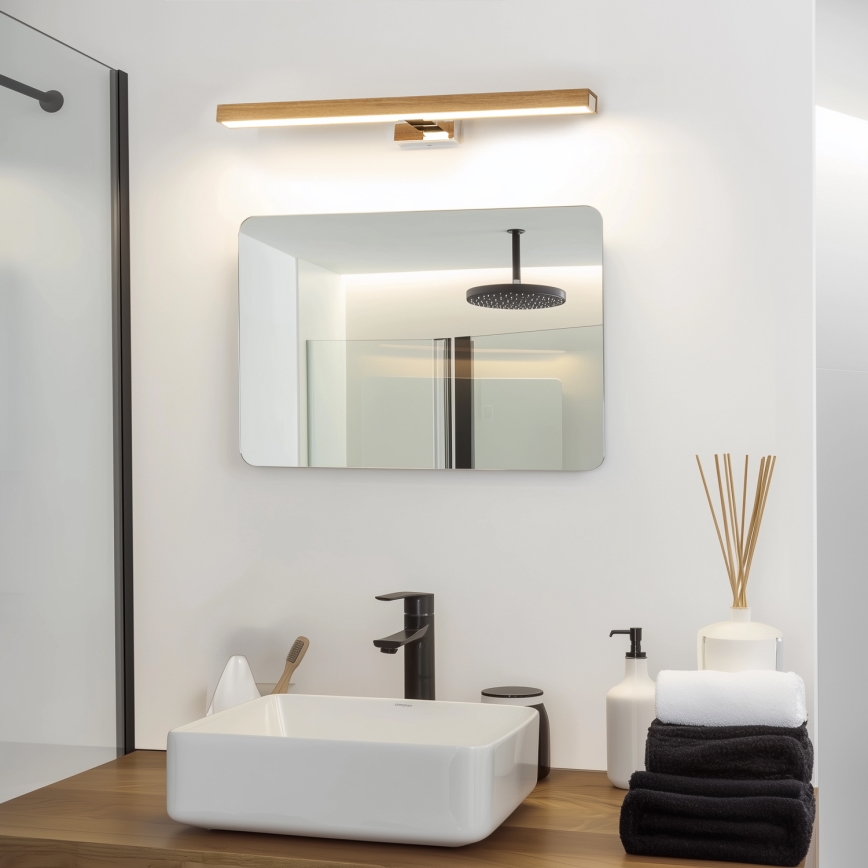 Brilagi - LED Rasveta za ogledalo u kupatilu WOODY MIRROR LED/12W/230V 60 cm IP44 hrast/sjajni krom