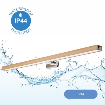 Brilagi - LED Rasveta za ogledalo u kupatilu WOODY MIRROR LED/15W/230V 90 cm IP44 hrast/sjajni krom