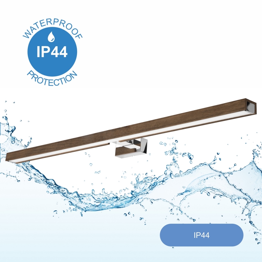Brilagi - LED Rasveta za ogledalo u kupatilu WOODY MIRROR LED/15W/230V 90 cm IP44 hrast/sjajni krom