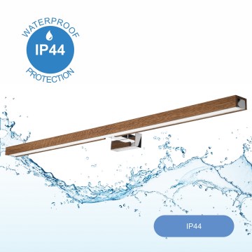 Brilagi - LED Rasveta za ogledalo u kupatilu WOODY MIRROR LED/15W/230V 90 cm IP44 hrast/sjajni krom