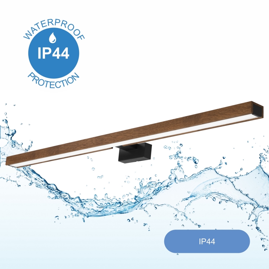 Brilagi - LED Rasveta za ogledalo u kupatilu WOODY MIRROR LED/15W/230V 90 cm IP44 hrast trešnja/crno