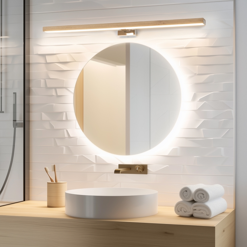 Brilagi - LED Rasveta za ogledalo u kupatilu WOODY MIRROR LED/15W/230V 90 cm IP44 hrast/bela