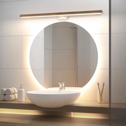 Brilagi - LED Rasveta za ogledalo u kupatilu WOODY MIRROR LED/15W/230V 90 cm IP44 hrast/bela
