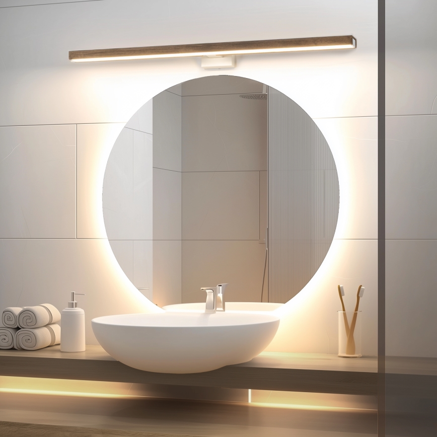 Brilagi - LED Rasveta za ogledalo u kupatilu WOODY MIRROR LED/15W/230V 90 cm IP44 hrast/bela
