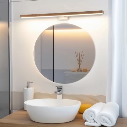 Brilagi - LED Rasveta za ogledalo u kupatilu WOODY MIRROR LED/15W/230V 90 cm IP44 hrast/bela