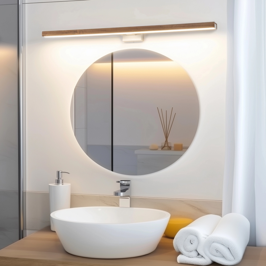 Brilagi - LED Rasveta za ogledalo u kupatilu WOODY MIRROR LED/15W/230V 90 cm IP44 hrast/bela