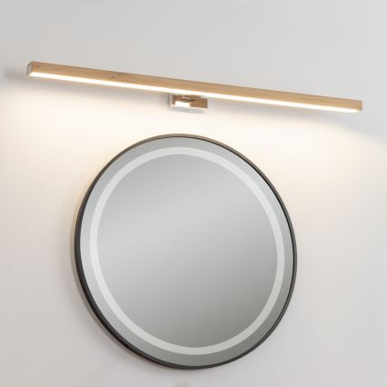 Brilagi - LED Rasveta za ogledalo u kupatilu WOODY MIRROR LED/15W/230V 90 cm IP44 hrast/sjajni krom