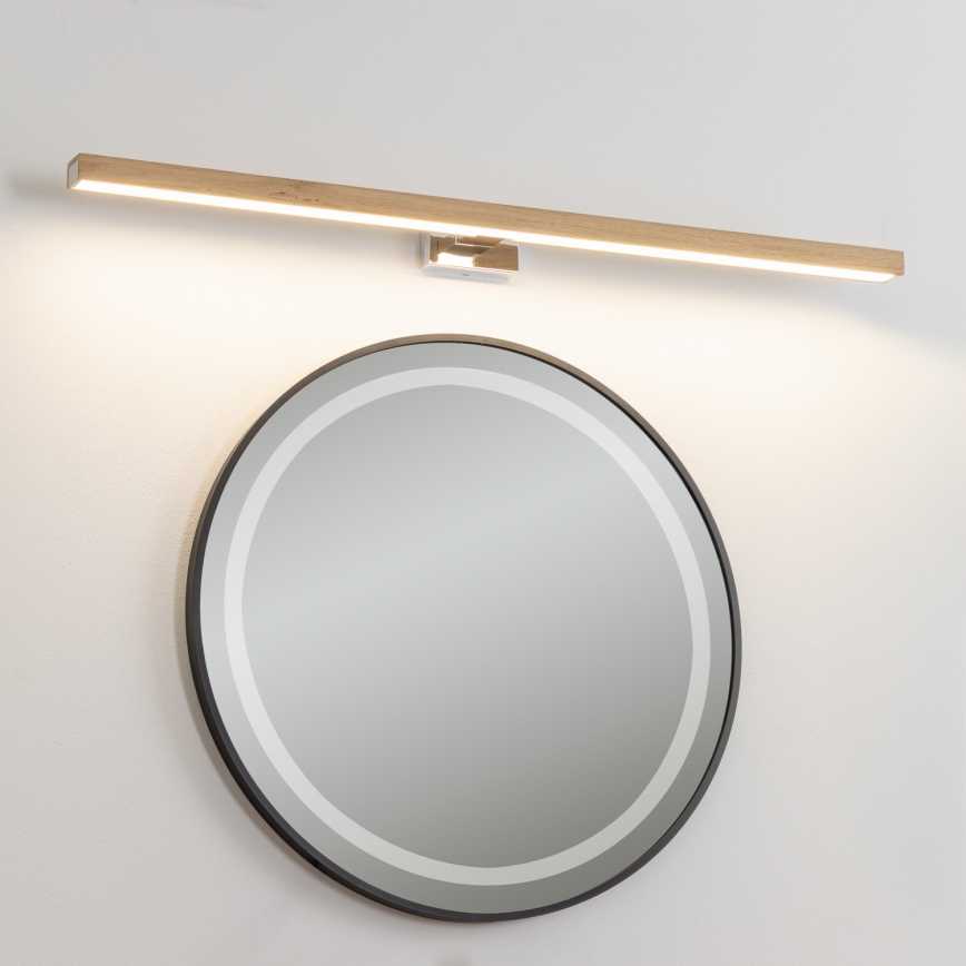 Brilagi - LED Rasveta za ogledalo u kupatilu WOODY MIRROR LED/15W/230V 90 cm IP44 hrast/sjajni krom