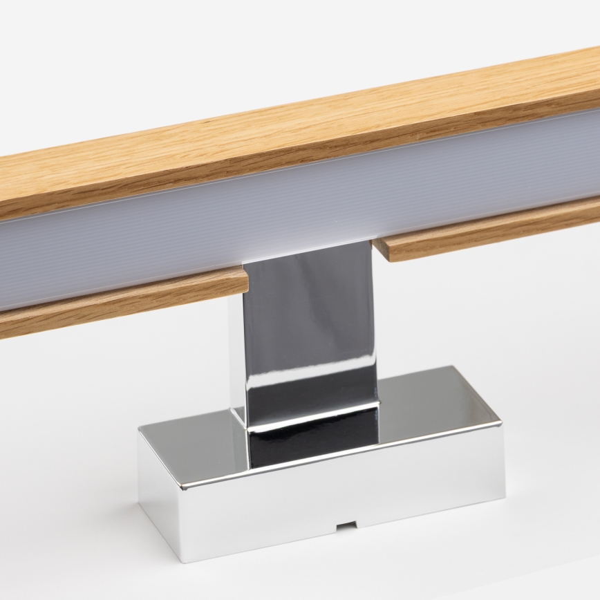 Brilagi - LED Rasveta za ogledalo u kupatilu WOODY MIRROR LED/15W/230V 90 cm IP44 hrast/sjajni krom
