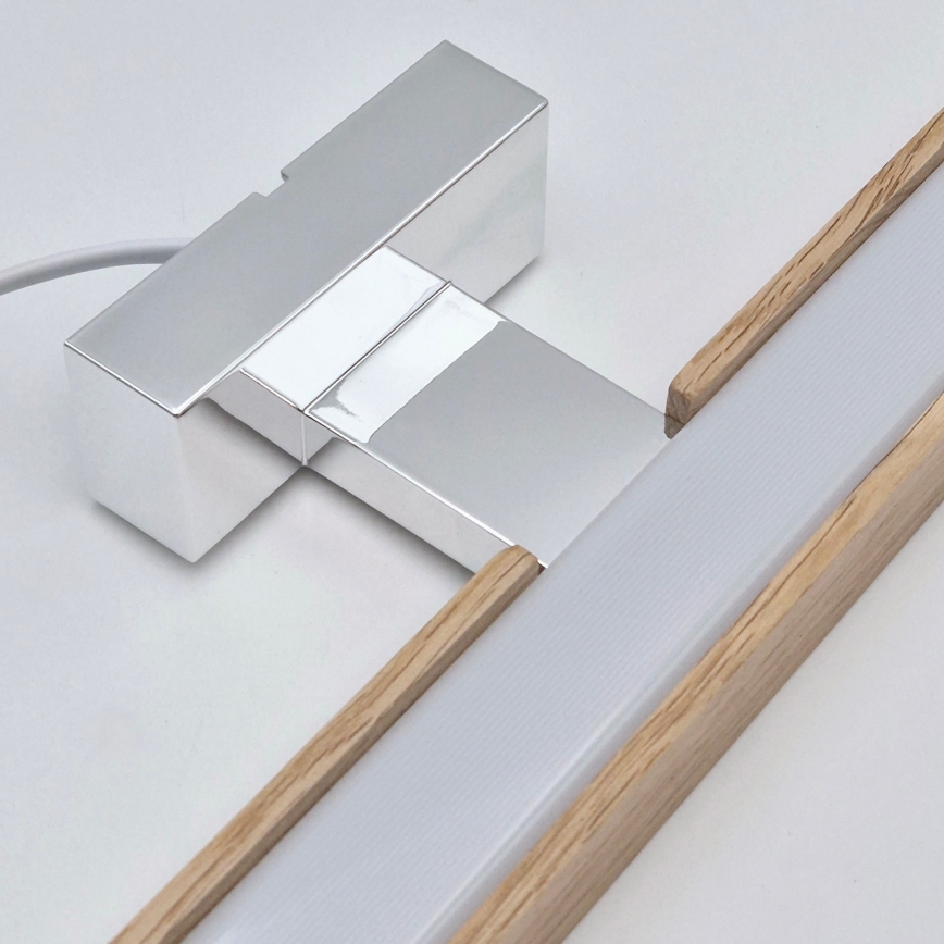 Brilagi - LED Rasveta za ogledalo u kupatilu WOODY MIRROR LED/15W/230V 90 cm IP44 hrast/sjajni krom