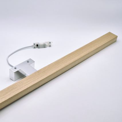 Brilagi - LED Rasveta za ogledalo u kupatilu WOODY MIRROR LED/15W/230V 90 cm IP44 hrast/sjajni krom