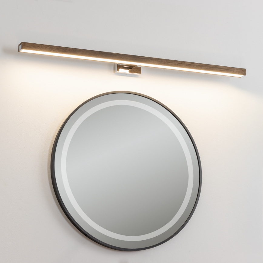 Brilagi - LED Rasveta za ogledalo u kupatilu WOODY MIRROR LED/15W/230V 90 cm IP44 hrast/sjajni krom