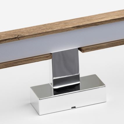 Brilagi - LED Rasveta za ogledalo u kupatilu WOODY MIRROR LED/15W/230V 90 cm IP44 hrast/sjajni krom