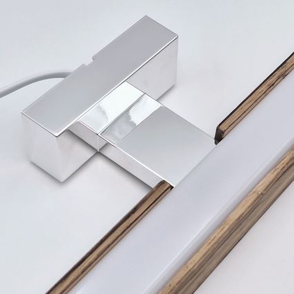 Brilagi - LED Rasveta za ogledalo u kupatilu WOODY MIRROR LED/15W/230V 90 cm IP44 hrast/sjajni krom
