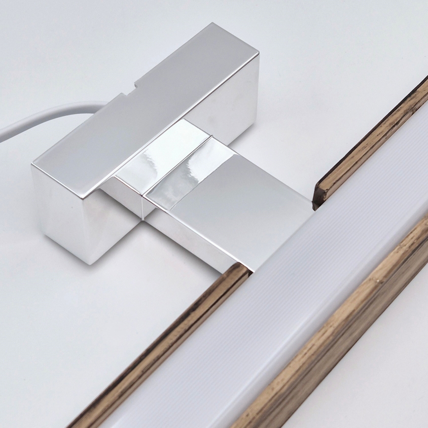 Brilagi - LED Rasveta za ogledalo u kupatilu WOODY MIRROR LED/15W/230V 90 cm IP44 hrast/sjajni krom