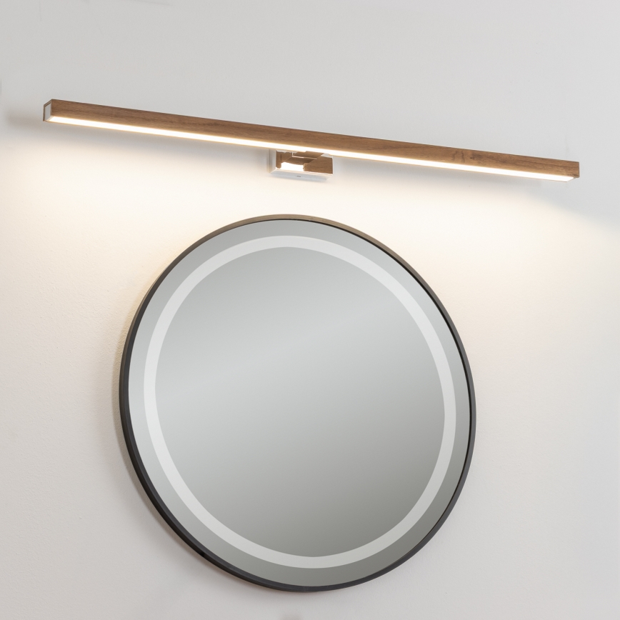 Brilagi - LED Rasveta za ogledalo u kupatilu WOODY MIRROR LED/15W/230V 90 cm IP44 hrast/sjajni krom