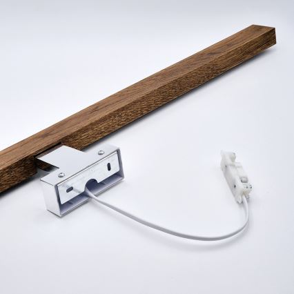 Brilagi - LED Rasveta za ogledalo u kupatilu WOODY MIRROR LED/15W/230V 90 cm IP44 hrast/sjajni krom