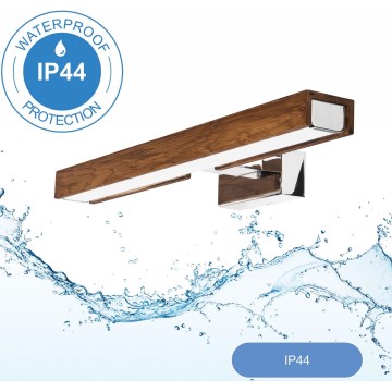 Brilagi - LED Rasveta za ogledalo u kupatilu WOODY MIRROR LED/8W/230V 40 cm IP44 hrast/sjajni krom