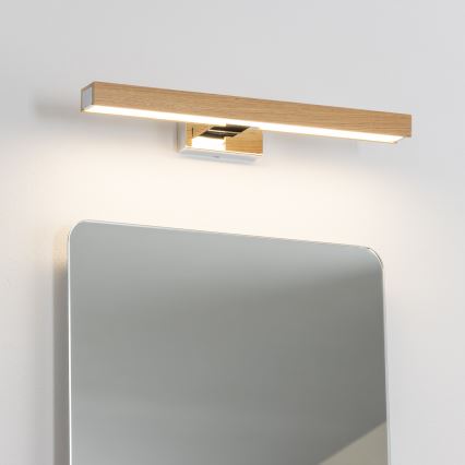 Brilagi - LED Rasveta za ogledalo u kupatilu WOODY MIRROR LED/8W/230V 40 cm IP44 hrast/sjajni krom